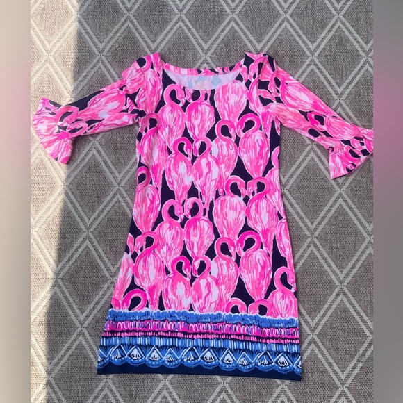 Lilly Pulitzer Sophie Ruffle Dress Size Small Pink Flamingo High Tide UPF 50 - Picture 12 of 12